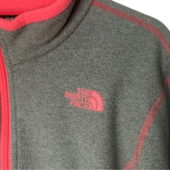 THE NORTH FACE Glacier 1/4 Zip Fleece Pullover Grey and Hot Pink Size Large - Picture 4 of 16